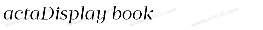 actaDisplay book字体转换